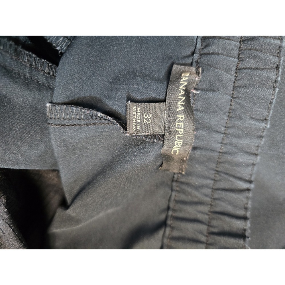 Banana Republic Tech Hybrid Pants Mens 32 Black Elastic Waist Ankle 32x27 - Picture 3 of 4